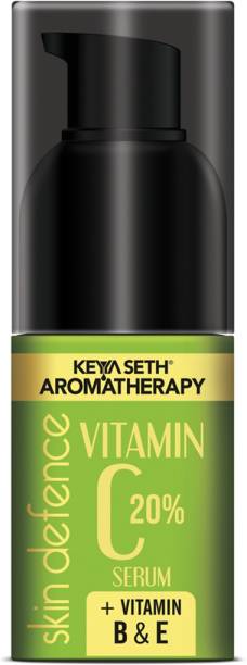 KEYA SETH AROMATHERAPY Skin Defence Vitamin C 20% Serum – with Niacinamide + Vitamin E, Concentrated Vitamin C Face Serum for Healthier & Brighter Skin