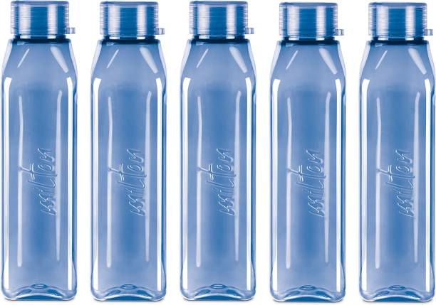 MILTON Prime 1000 Pet Water Bottle, Set of 5, 1 Litre Each, Blue 1000 ml Bottle