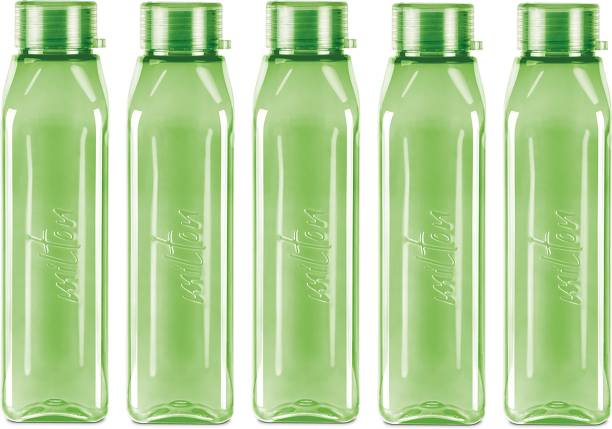 MILTON Prime 1000 Pet Water Bottle, Set of 5, 1 Litre Each, Green 1000 ml Bottle