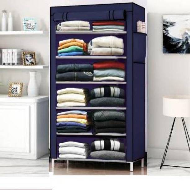 Bhimada cloth stand rack shelf almirah PVC Collapsible Wardrobe