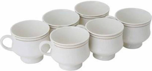 KRISHNA Pack of 6 Bone China Mona Silver coffee Cup set / Tea cup set