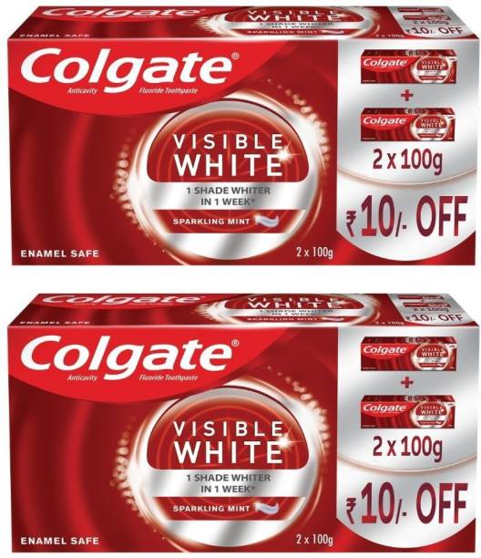 Colgate Visible White Sparkling Mint - 200gm Saver Pack (Pack of 2) Toothpaste