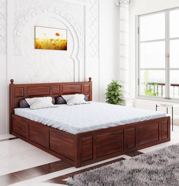 House Of Kuber Solid Sheesham Wood Queen Size Bed With Box Storage Solid Wood Queen Box Bed