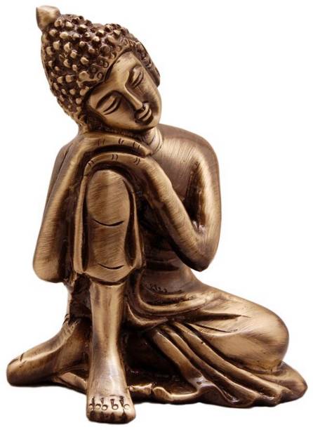 eCraftIndia Resting Buddha on Knee Decorative Showpiece  -  10.16 cm