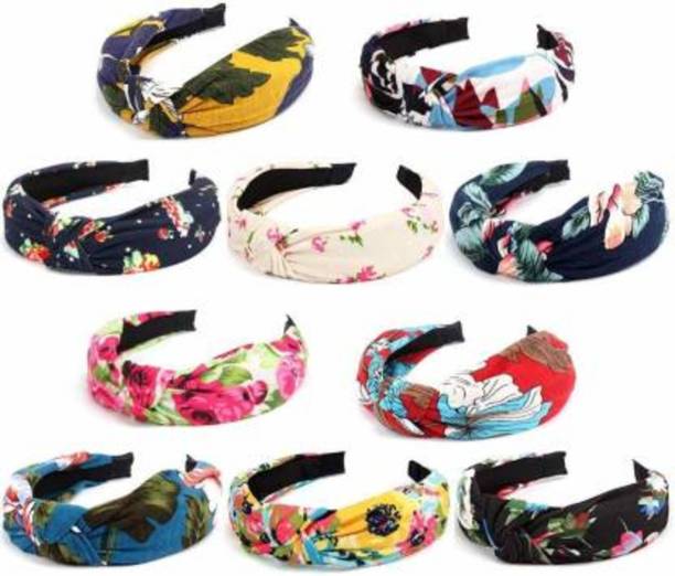 FIABLE COLLECTION Fancy Knotted Hair Bands For Girls/women any occasional and party wear cool headbands (Pack of 10) Hair Band