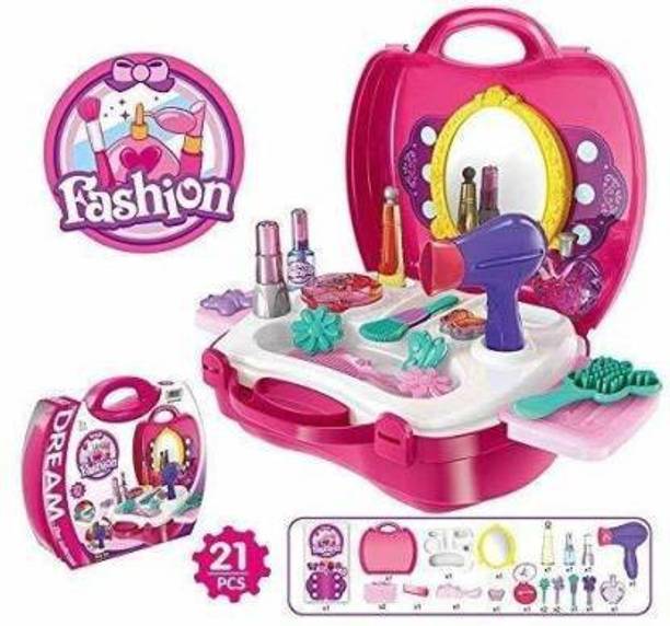 TITIRANGI Makeup toy Set For Children Girls Pretend Play Make up Kit Gift Great For Little Girls Kids Include 22 Pcs Beauty Salon Toys Make up Box Present.(set of 1, multicolor)