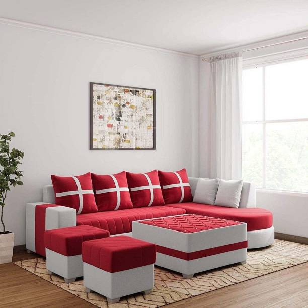 lifestyle furniture DAMASS MAHROON Leatherette 8 Seater  Sofa
