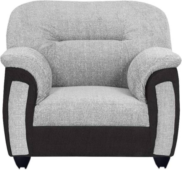 Torque Ruben 1 Seater Fabric Sofa for Living Room (Grey-Black) | Furniture for Home Fabric 1 Seater  Sofa