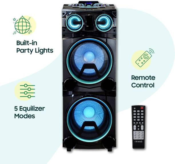 Croma Party Speaker 1400 Watts Dynamic Bass Boost CREY3027 1400 W Bluetooth Home Theatre