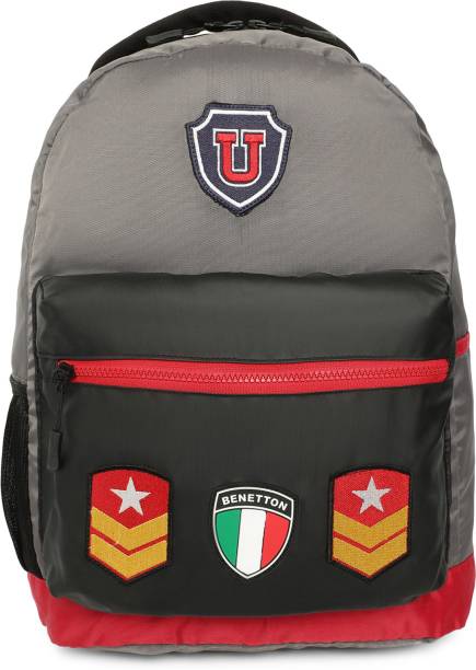 United Colors of Benetton 18L Black/ Grey Laptop Backpack 18 L Laptop Backpack
