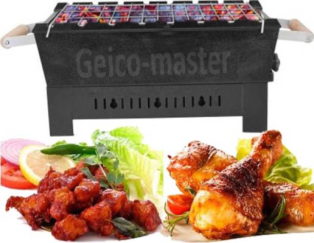 Geico master BBQ-9870 Charcoal Barbecue and Tandoor 6 Wooden handle Skewers Grill Barbeque Electric Tandoor