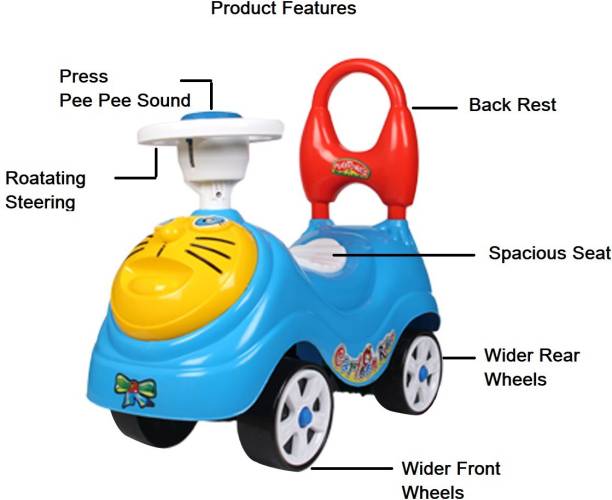 Kiddie Castle Cartoon Baby Rider for Infants to Toddlers Scooter Non Battery Operated Ride On