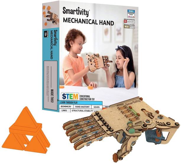 Smartivity Mechanical Hand STEAM Educational Wooden Toy, Construct, Play, Learn Science Engineering Project, Activity Toy Game Kit (8+ Years)