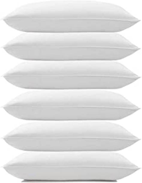 Fangal Fashions Polyester Fibre Solid Sleeping Pillow Pack of 6