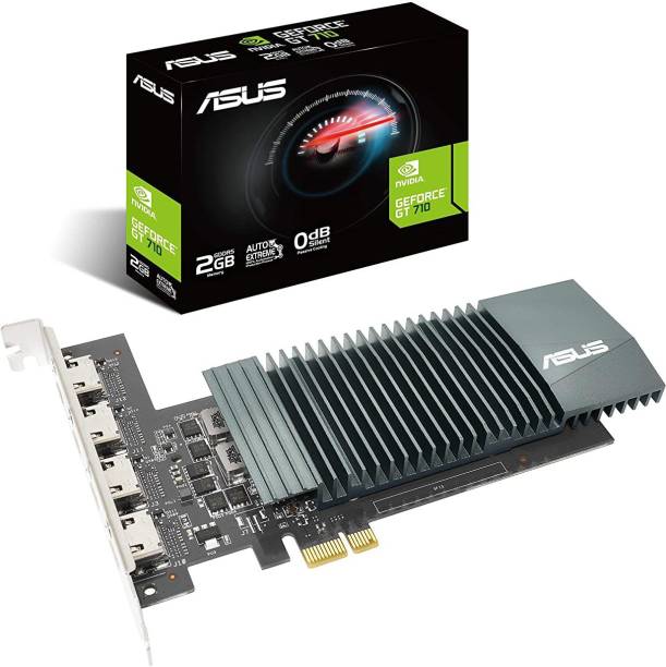 ASUS NVIDIA NVIDIA GeForce GT 710 Graphics Card (PCIe 2.0, 2GB GDDR5 Memory, 4X HDMI Ports, Single-Slot Design, Passive Cooling) 2 GB GDDR5 Graphics Card