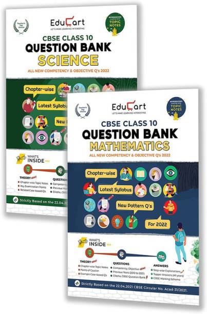 Educart Class 10 Question Bank Bundle Of CBSE Maths & Science 2021-22 Books