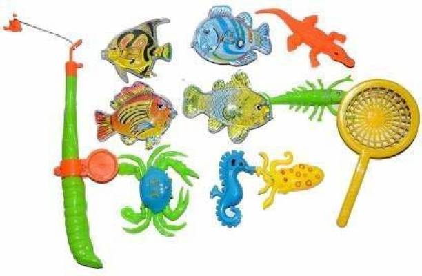 WONDER CREATURES Magnetic Fishing Toy Game with Fishing Rod and Colourful Fishes, a Role Play Game for Kids