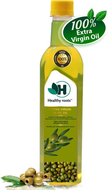 Healthy Roots Extra Virgin Olive Oil 1L - From Spain- 1 Litre Cold Pressed Oil Olive Oil PET Bottle