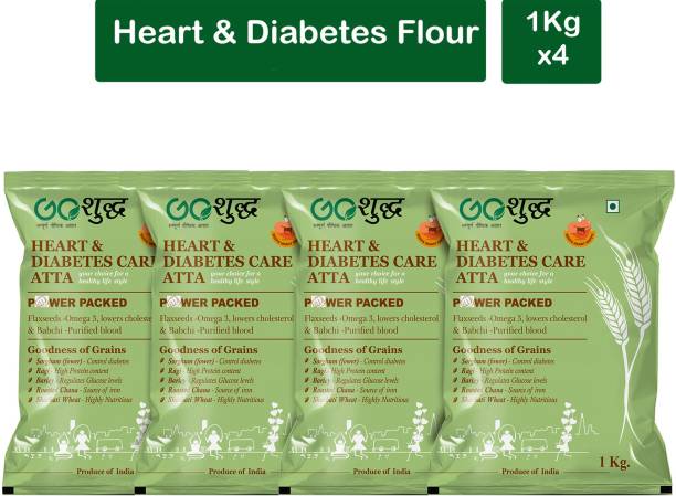 Goshudh Premium Quality Heart & Diabetes Care Flour- 1Kg Each (Pack of 4)