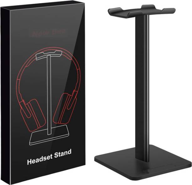 nivera Headphone Stand/Gaming Headset Holder with Aluminum Supporting Bar/Flexible Headrest Anti-Slip Earphone Stand for All Headphones - Black Headphone Stand