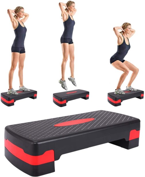 5-Level Step Aerobic Stepper Fitness And Exercise Stepper For Home Use and Gym Use Step Aerobics Board And Calf Raise Block Graft Adjustable Aerobic Step 