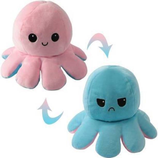 War1 Rversible Flip Stuff Mini Octopus Plush Toy  - 10 cm