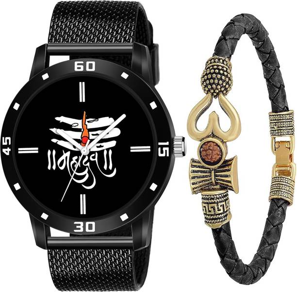 CRAB CR-KJR_114+042 Analog Watch – For Boys – Buy CRAB CR-KJR_114+042 Analog Watch – For Boys 114+042 BLACK STYLISH MAHADEV DIAL- PU STRAP WATCH &…