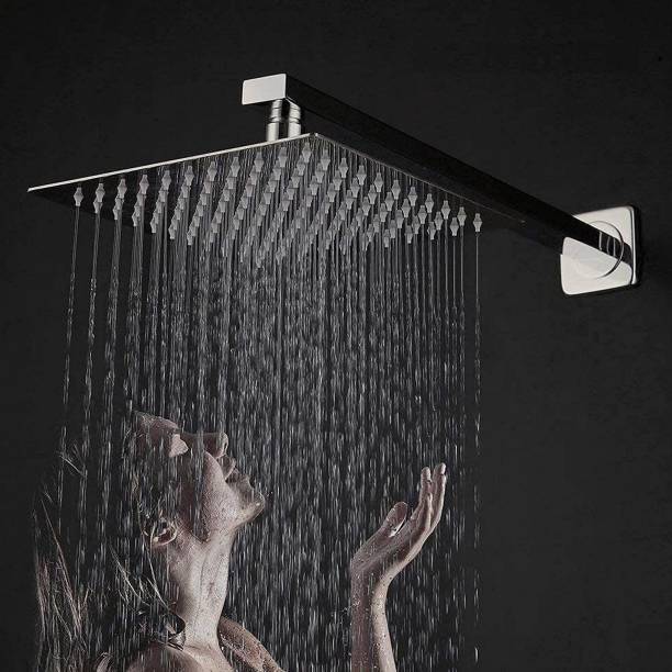 AMJ 8X8 (8") StainlessSteel UltraSlim Square Rain Shower Head with 15inch square arm Shower Set