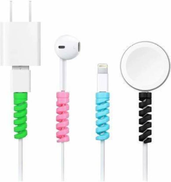Bhanu Spiral Charger Cable Protector Data Cable Saver Charging Cord Protective Cable Cover Colourful Cable Protector Cable Protector