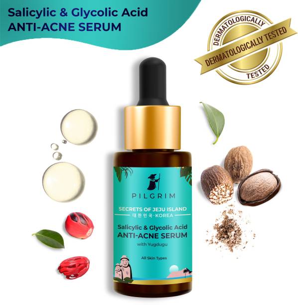 Pilgrim Salicylic Acid 1% + Glycolic Acid 3% Anti Acne Serum | Resurfaces & Retexturizes Skin| Reduces Excess Oil | Dermatologically Tested | All Skin Type | For Men & Women | Vegan