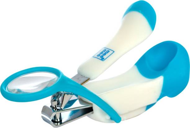 MeeMee Gentle Nail Clipper with Magnifier (White/Blue)