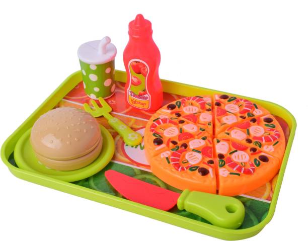Anandi Traders Pizza Cookies Ice-cream Drinks Pretend Play Set | best gifts For Kids- Multi color