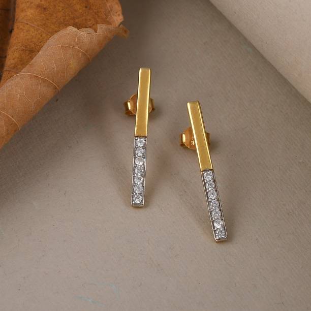 Femme Jam 925 Sterling Silver, SWAROVSKI ZIRCONIA, Gold Plated Dangler Earrings for Women. White Gold Swarovski Crystal Dangle Earring