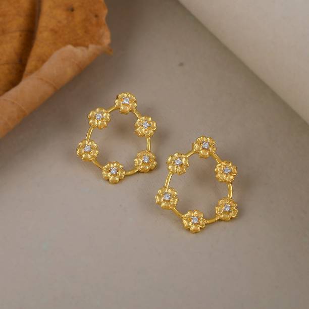 Femme Jam 925 Sterling Silver, SWAROVSKI ZIRCONIA, Gold Plated Dangler Earrings for Women. White Gold Swarovski Zirconia Stud Earring