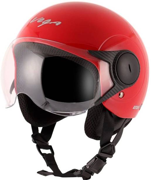 VEGA ATOM RED HI-QUALITY OPEN FACE 580 MM SIZE M Motorsports Helmet