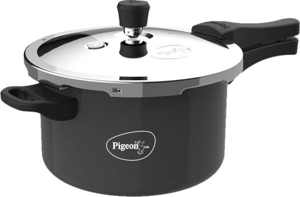 Pigeon by Stovekraft Limited Induction Bottom Hard Anodised Pressure Cooker Outer Lid 5 L Induction Bottom Pressure Cooker