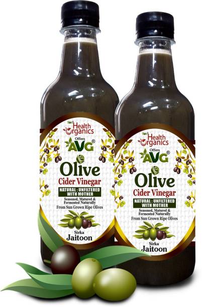 AVG Health Organics Raw & Natural Olive Vinegar 500 ml | Jaitoon Sirka | Pack of 2 Vinegar