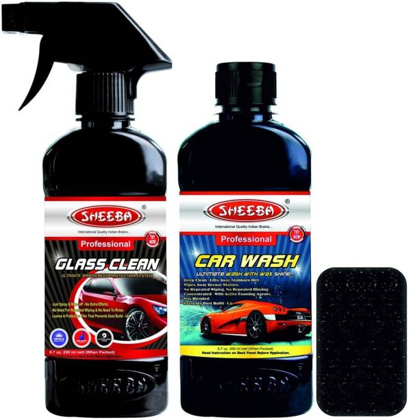 sheeba 1 Glass Cleaner 200ml, 1 Car Wash Shampo Combo