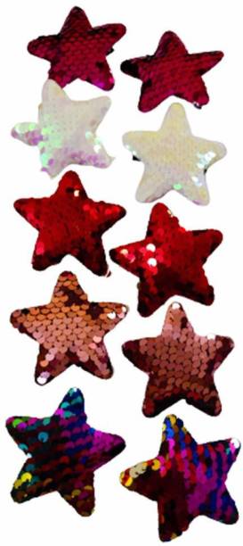 Shinaz Star Glitter Sparkle Hair Clips For Kids/ Hair Accessories/Pins For Girls Pack Of 10 Tic Tac Clip