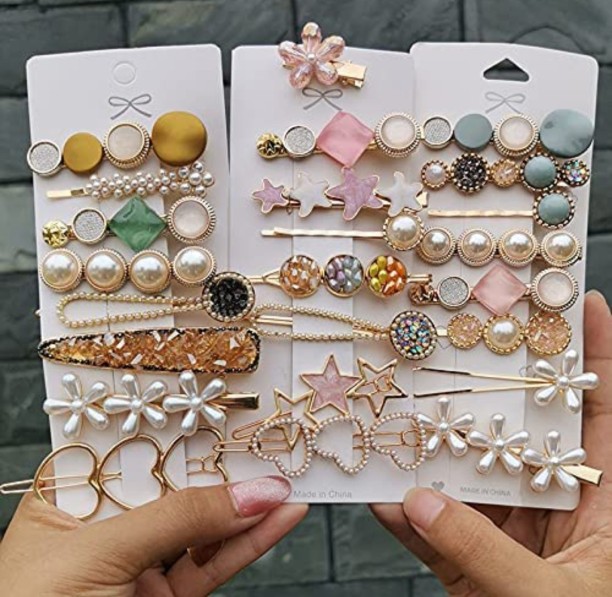 Gift Box For Your Hair Barrette Hair Clips| Pearl Hair Clips Accessories Hair Accessories Barrettes & Clips Gift For Her Cute Hair Clips Frosting 