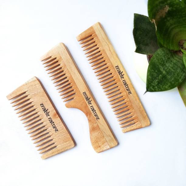 Enable Nature Neem Wood Comb Special pack of 3