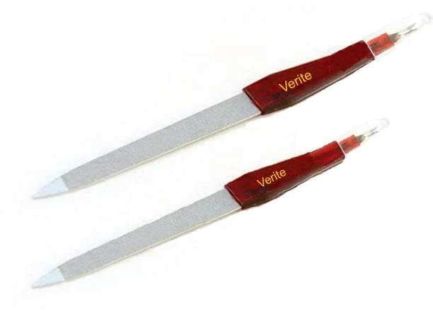 Verite Professional Professional 2 in 1 Nail Filer and Cuticle Red