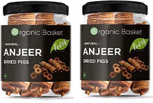 Organic Basket Premium Afghani Anjeer - 250g + 250g | Pack of 2 | Jar Pack. Figs