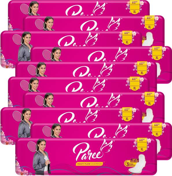 Paree Super Soft & Dry Feel 6 XL Sanitary Pads For Quick Absorb (Combo of 10) Sanitary Pad