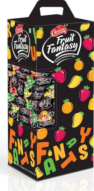 crystal Fruit Fantasy Orange, Strawberry, Pineapple, Mango 50 Toffee for Birthday Chocolate Gift Hamper Family Pack Toffee/Candy/Chocolate/Bar Bars
