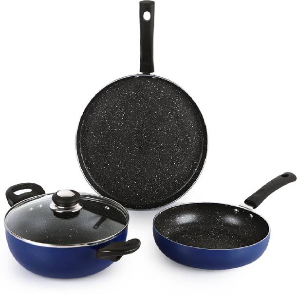 cello Regal 3piece Non Stick with Spatter Induction Bottom Cookware Set