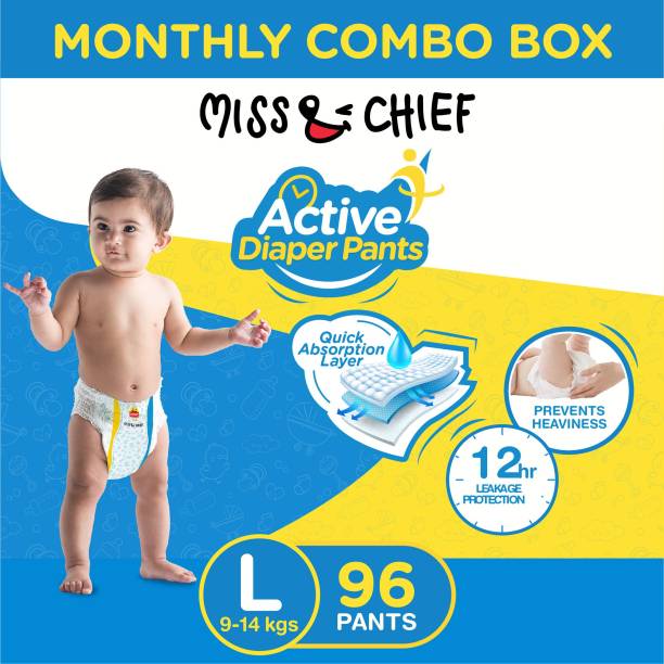 Miss & Chief by Flipkart Active Diaper Pants - Monthly Combo Box - L