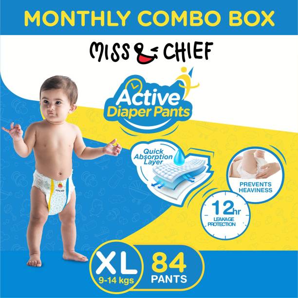 Miss & Chief by Flipkart Active Diaper Pants - Monthly Combo Box - XL