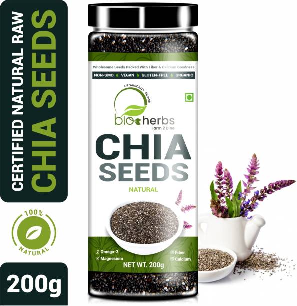 Bioherbs Certified Raw Chia Seeds for Weight Loss with Omega 3