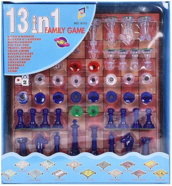 SHLOFOR 13 in 1 Magnetic Ludo Chess Snake and Ladders Set Game Board Game Strategy & War Games Board Game Board Game Accessories Board Game